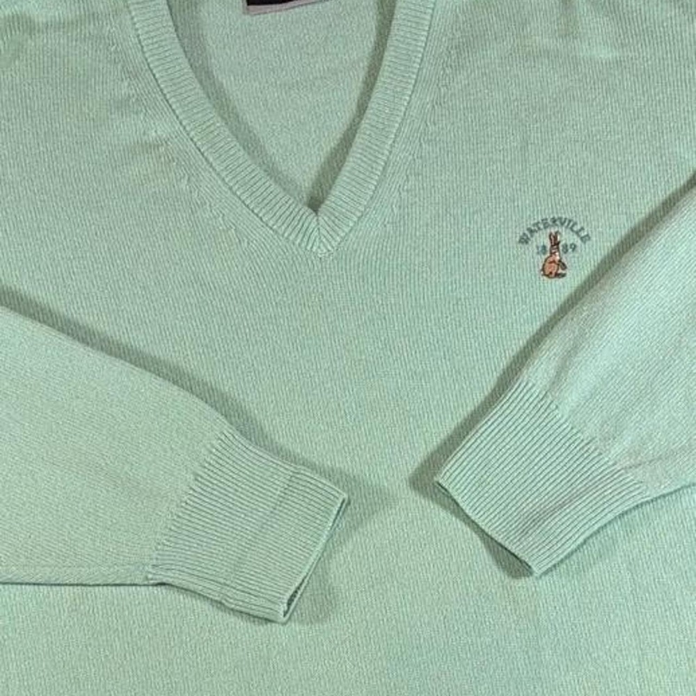 Vintage Glenmuir 1891 Lambswool V-Neck Sweater | Mint Green | XL